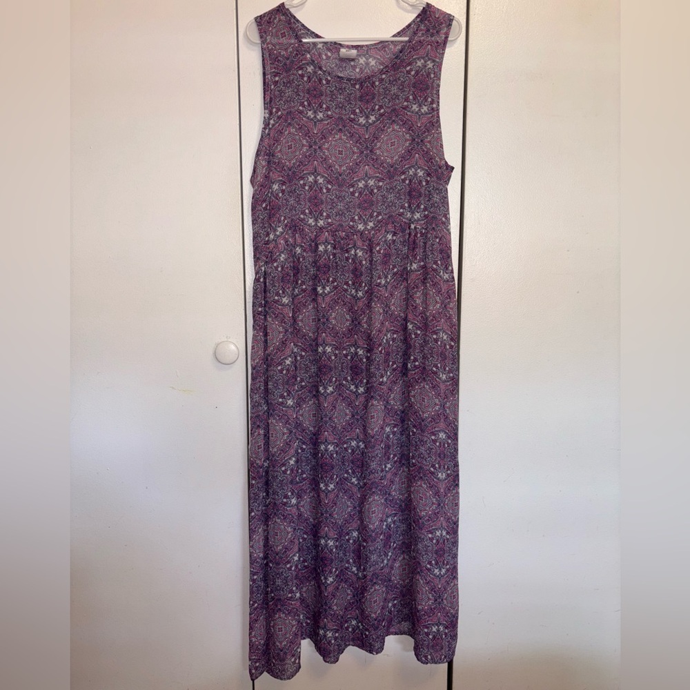 Agnes & Dora Purple Patterned Maxi Dress